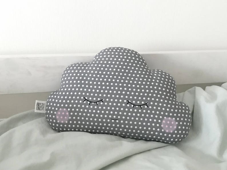 Gray Baby Cloud Pillow Gray Cloud Cushion Kids Pillow Kids Etsy