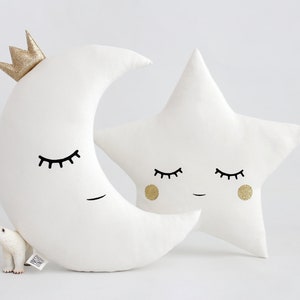 Moon and star nursery pillows ~ Set Of 2 baby cushions ~ Teepee pillows decor
