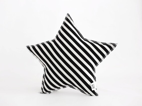 Star and Cloud Pillows Black and White Pillows Cloud Cushion Kids Pillows Star Pillow Toddler Room Decor Striped Star Pillow Etsy