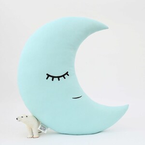 Crescent moon pillow for nursery Baby pillow Toddler room decor Best gifts for kids image 4