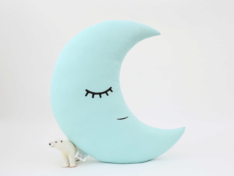 Crescent moon pillow for nursery Baby pillow Toddler room decor Best gifts for kids image 4