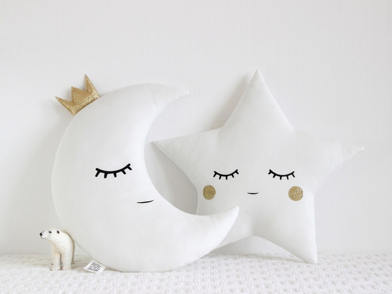 Nursery Decor Moon and Star Pillows Baby Cushions Girl Etsy