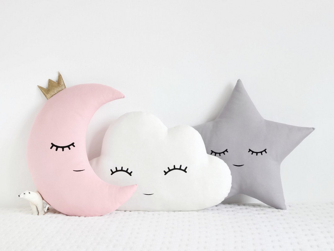 Nursery Cushions, Kids And Baby, Cloud Moon And Star Pillows