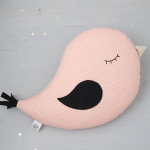 Stuffed bird pillow for kids ~ Peach cushion for kids ~ Animal baby shower