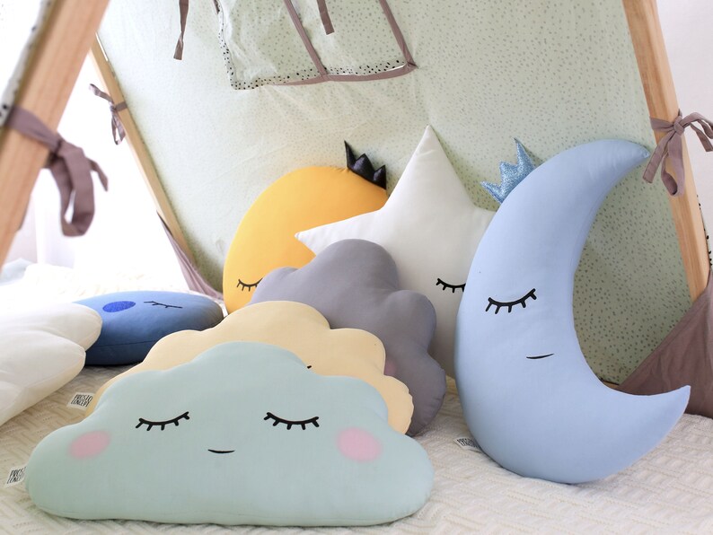 Green Mint Baby Cloud Pillow Mint Cloud Cushion Kids Pillow Etsy