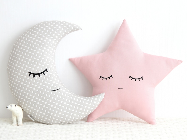 Baby Girl Nursery Decor Moon and Star Cushions Moon and Etsy