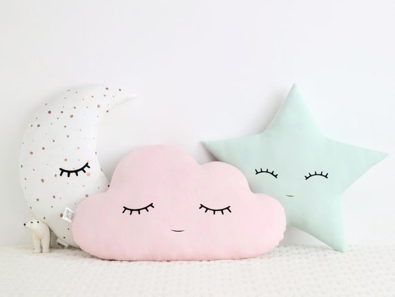 Juego de 3 almohadas Almohadas de luna estrella y nube Decoraci n