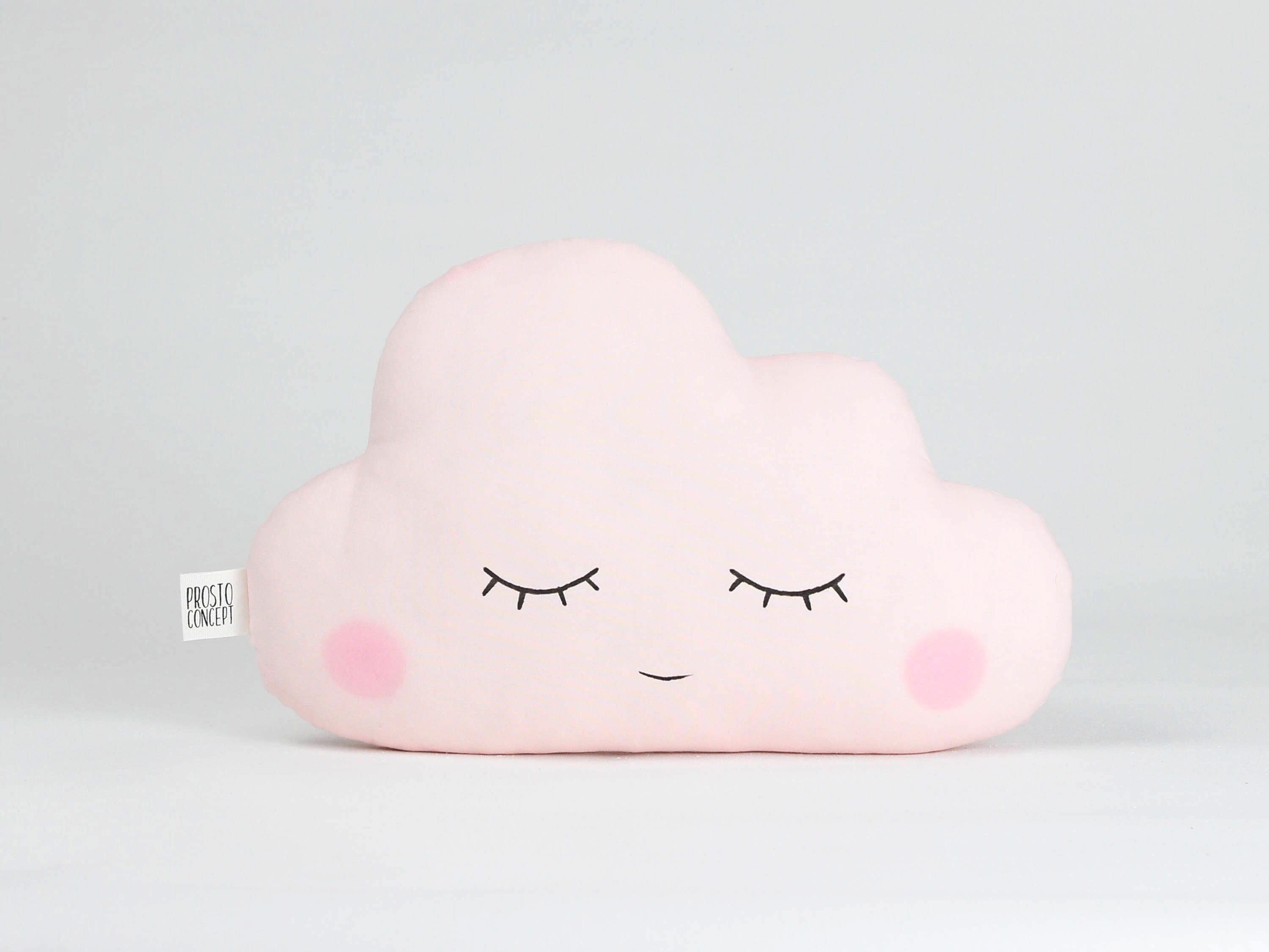 Cojín de nube rosa, decoración de habitación de niña, almohada de guardería pastel, juguete de peluche suave estilo bohemio de princesa, regalo de ducha para niños, decoración para bebés gemelos