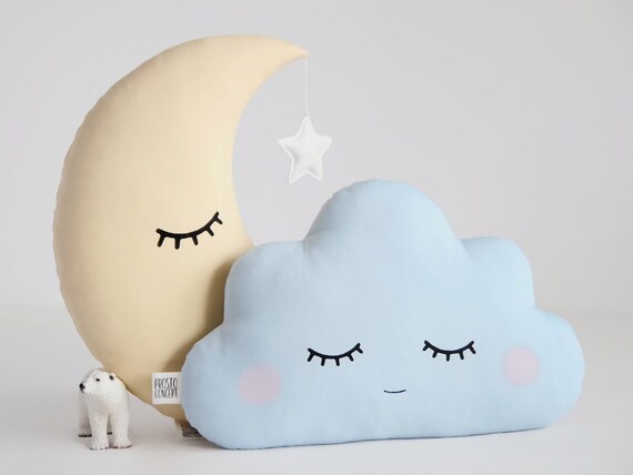 blue cloud pillow
