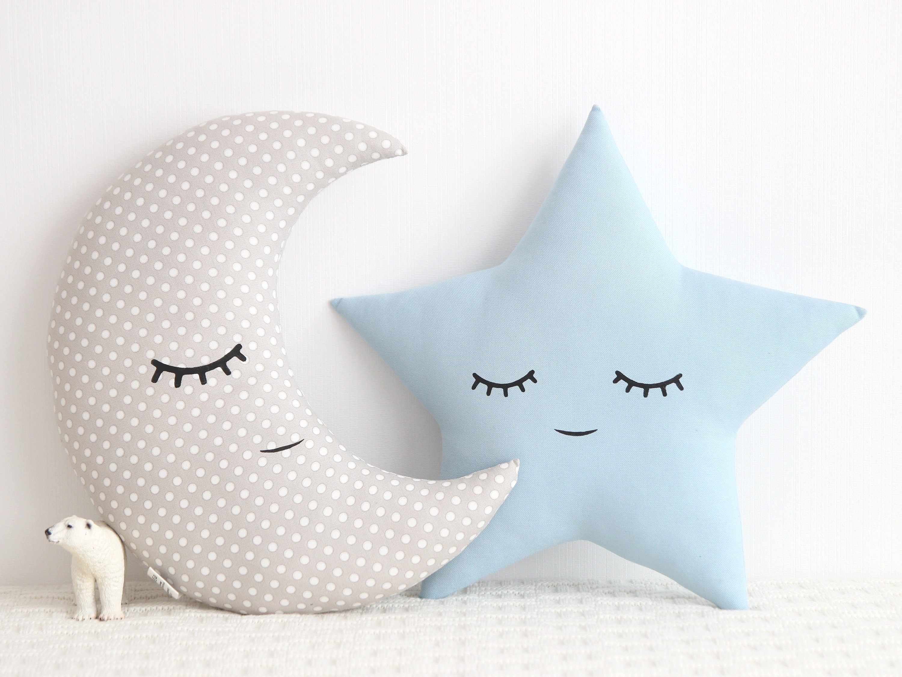 Star Pillows Light Gray Moon Moon Pillow Moon Cushion Crescent Moon