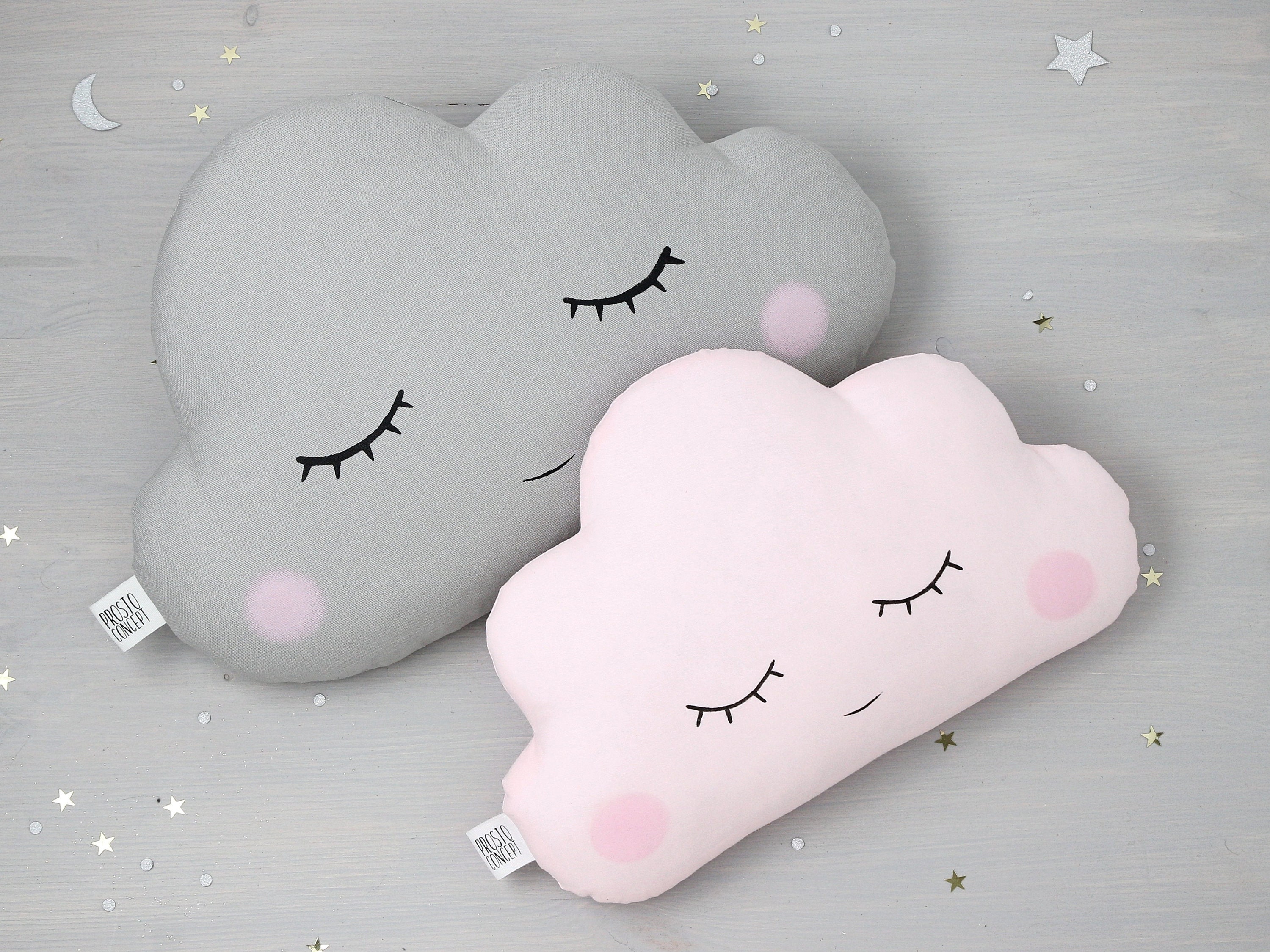 Baby Girl Nursery Decor, Two Cloud Pillows Cloud Cushion Baby Pillow Kids Boy Nursery Unique Gift Sh