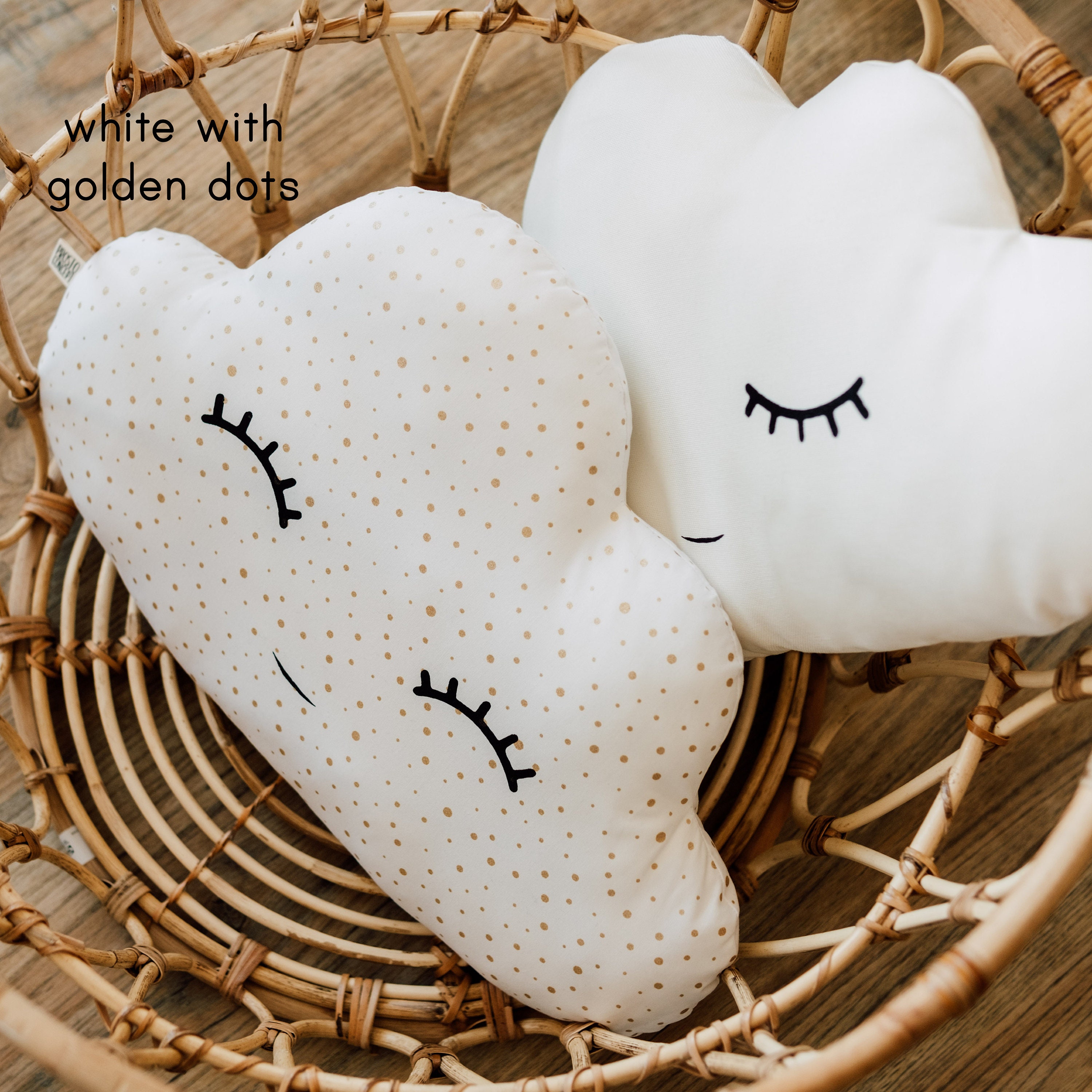 Cloud cushion - honey sweet dots natural