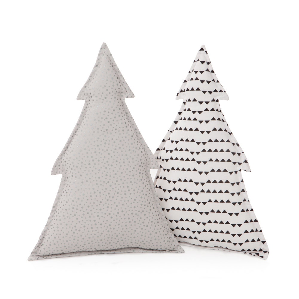 Oreillers d'arbre Peluche, Décor Monochrome de Noël, Coussin d'arbre, Oreiller d'enfants, d'enfant, 