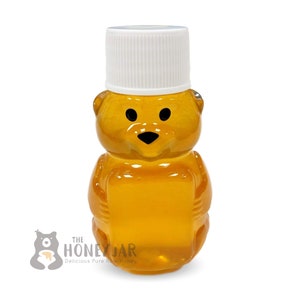 Cute 2 oz Mini Honey Bear Favor with White Cap (filled with Pure U.S. Honey)