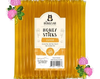 Clover Honey Sticks, Wedding Favors for Guests, Rustic Wedding Favors, FREE SHIPPING