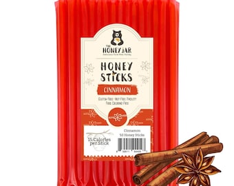 Cinnamon Honey Sticks - 50 Count - FREE SHIPPING - No Artificial Colors