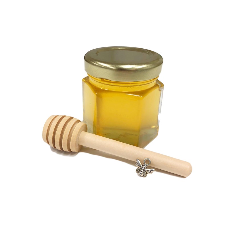Set of 50 Hexagon Honey Jar with 3 wooden dipper and Etsy
