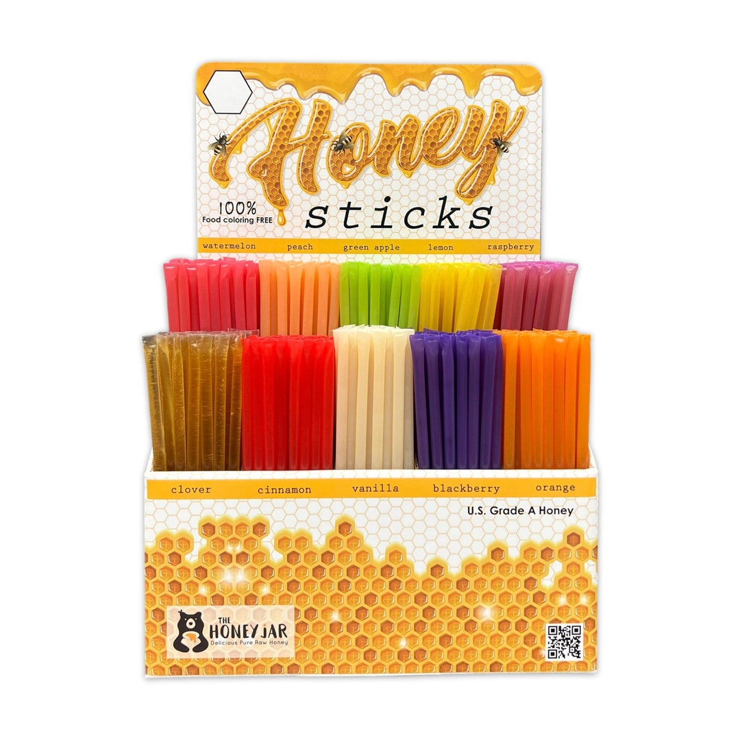 Honey Stick Display With 500 Assorted Honey Sticks FREE SHIPPING