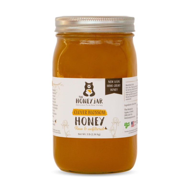 Absolutely Raw Honey 3 lb Quart Jar FREE SHIPPING Etsy