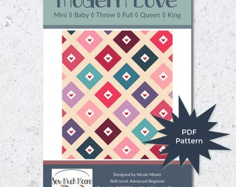 Patrón de colcha "Amor Moderno" - Patrón en PDF