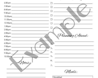 Planificador diario en PDF imprimible