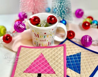 Patrón PDF para posavasos navideños