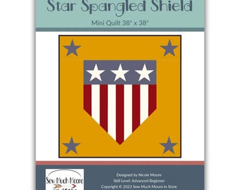 Miniedredón Escudo Estrellado - Patrón en PDF