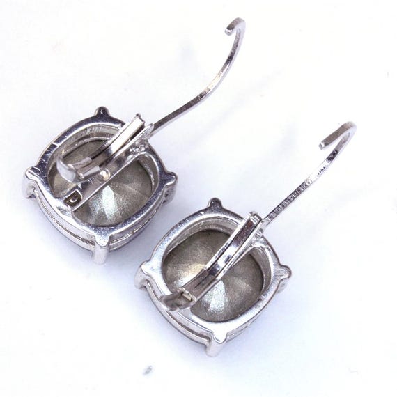 Translucent Rhinestone Drop Earrings: Silver-Tone… - image 4