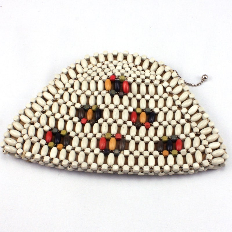 Wooden Beads Top Handle Small Clutch
