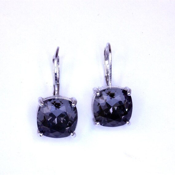 Translucent Rhinestone Drop Earrings: Silver-Tone… - image 2