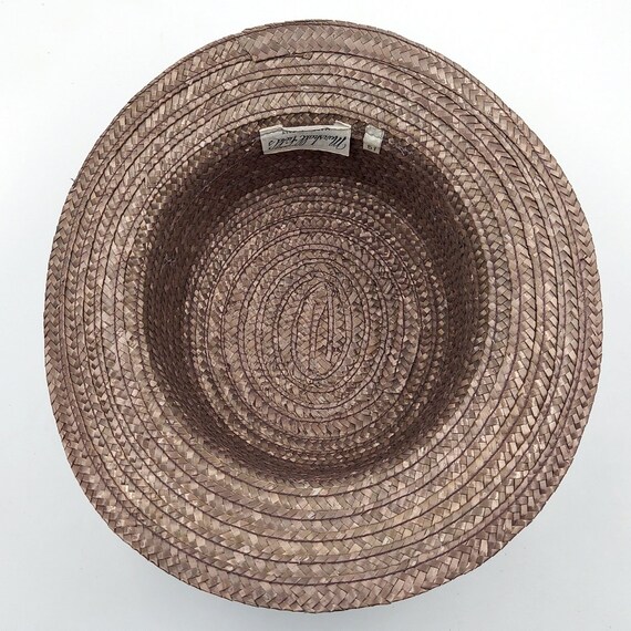 Vintage Marshall Field Brown Straw Hat Made in It… - image 6