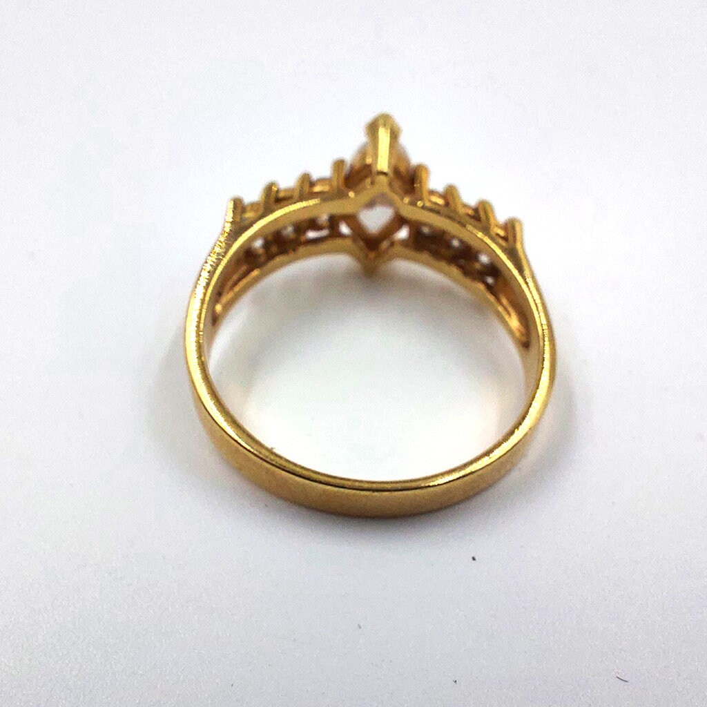 Vintage EDCO Gold Tone Cocktail Ring - Etsy