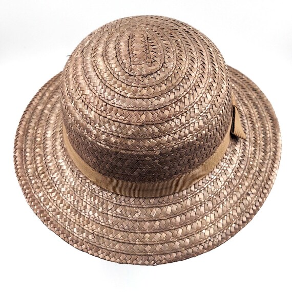 Vintage Marshall Field Brown Straw Hat Made in It… - image 4