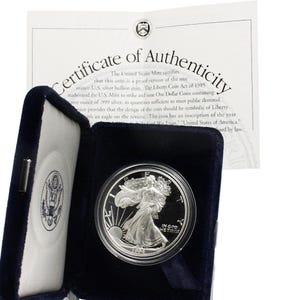 1994-P Proof American Silver Eagle 1 oz .999 Silver – Box, COA, OGP – Walking Liberty