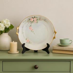 Hutschenreuther Selb Hand Painted Gilt Tidbit Plate / Cake Plate / Artist Signed Marie Buhl