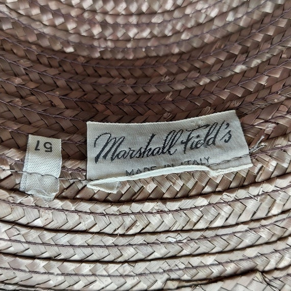 Vintage Marshall Field Brown Straw Hat Made in It… - image 7