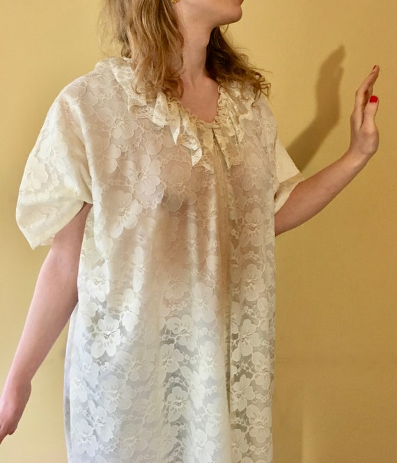 Vintage 1970s CAFTAN by Andrew Downs White Cream … - image 7