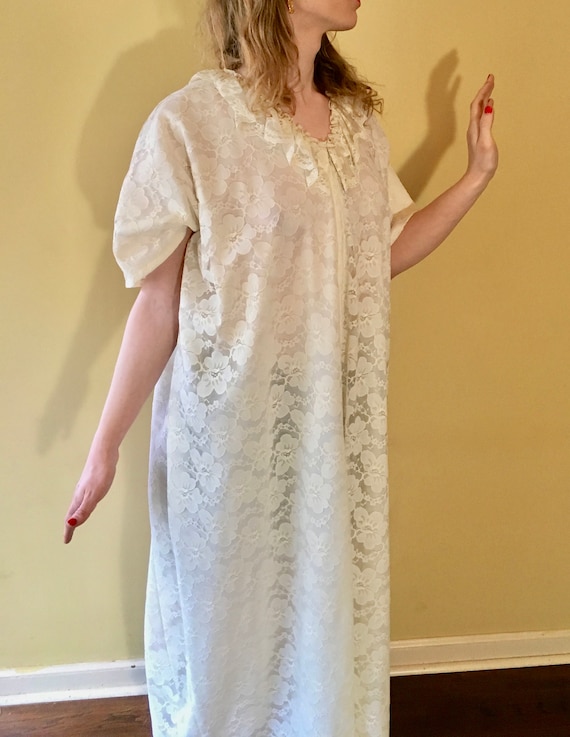 Vintage 1970s CAFTAN by Andrew Downs White Cream … - image 6