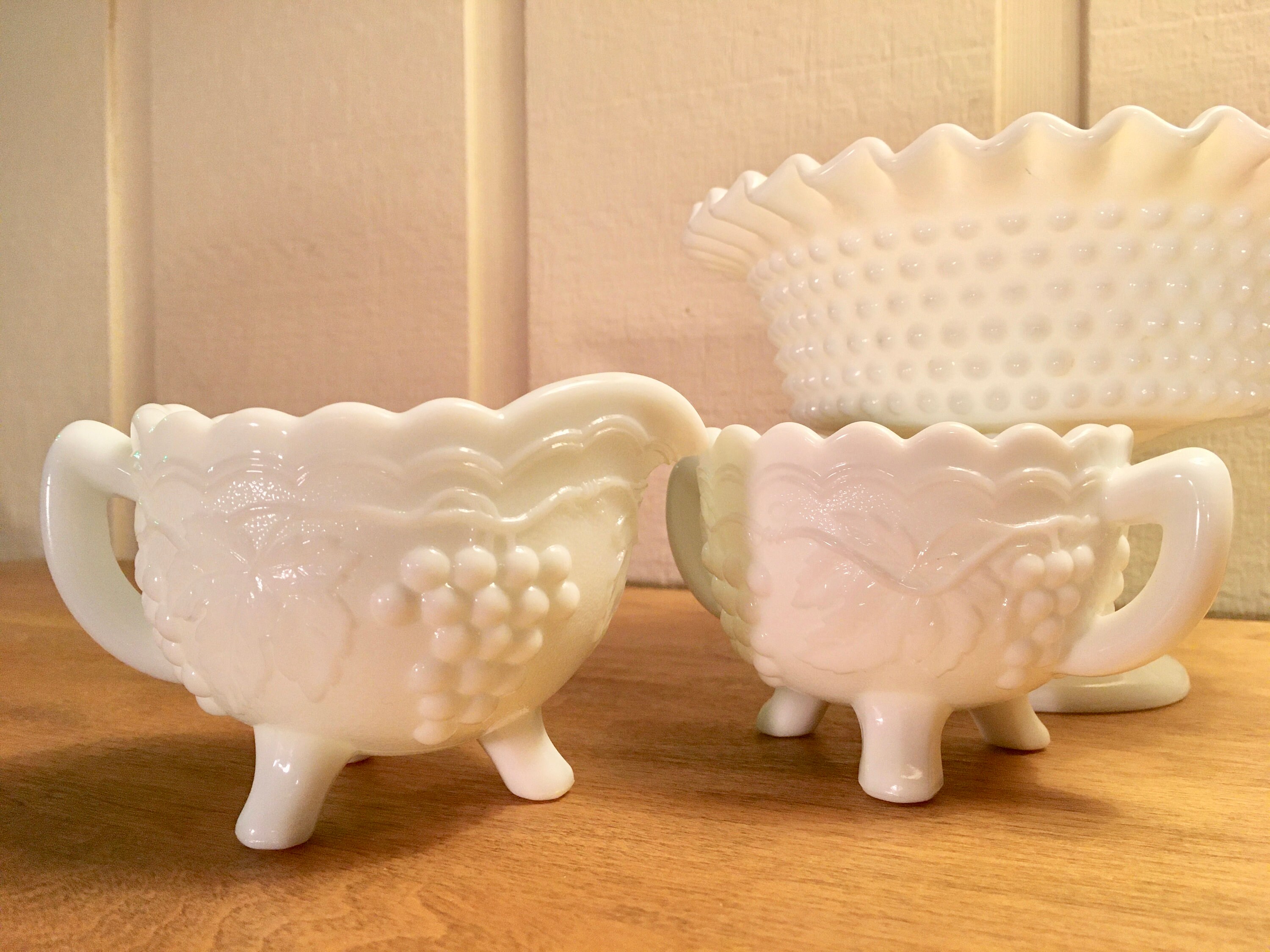 Vintage Milk Glass Creamer Sugar Bowl by Imperial Glass Etsy
