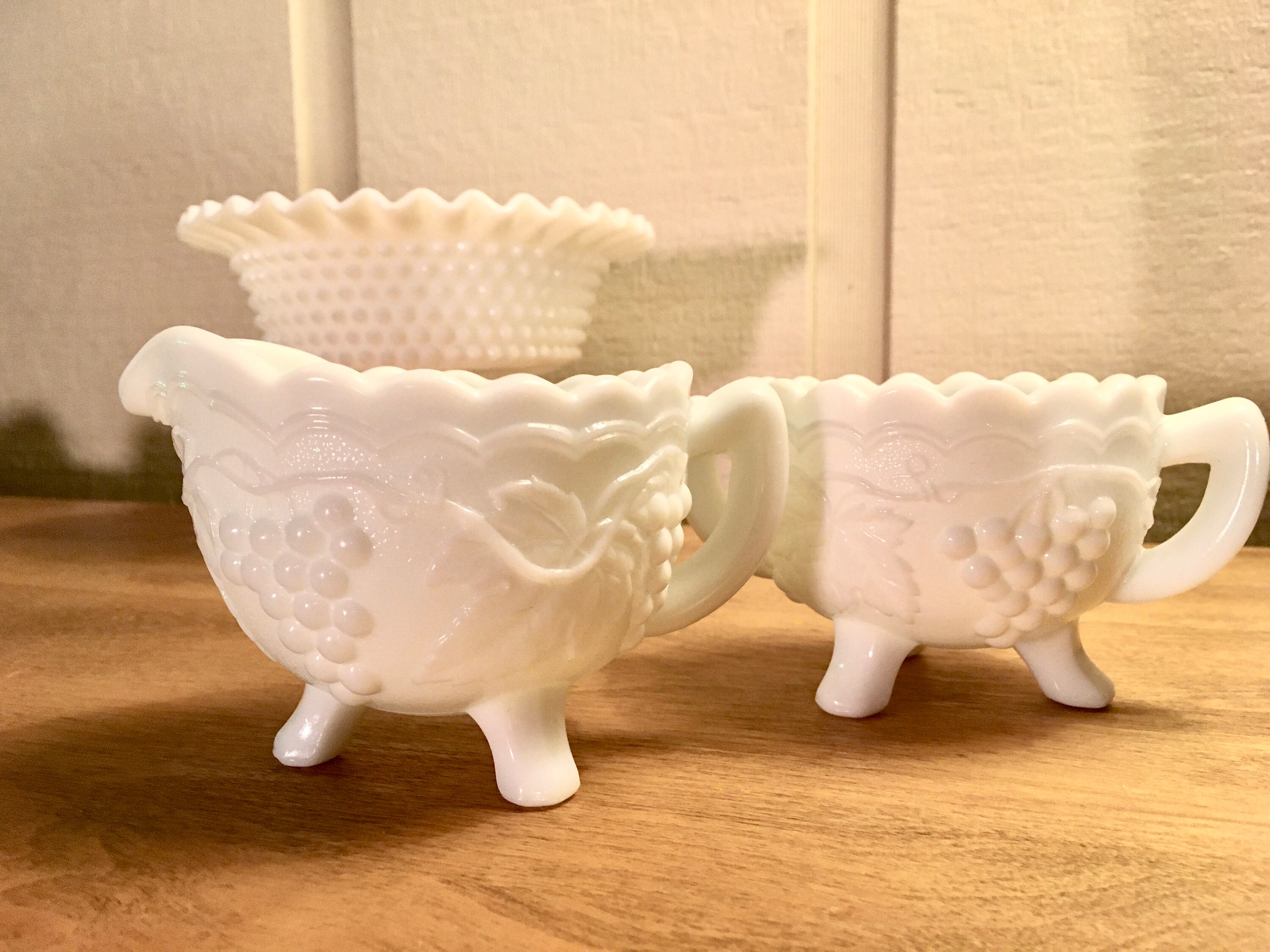 Vintage Milk Glass Creamer Sugar Bowl by Imperial Glass Etsy