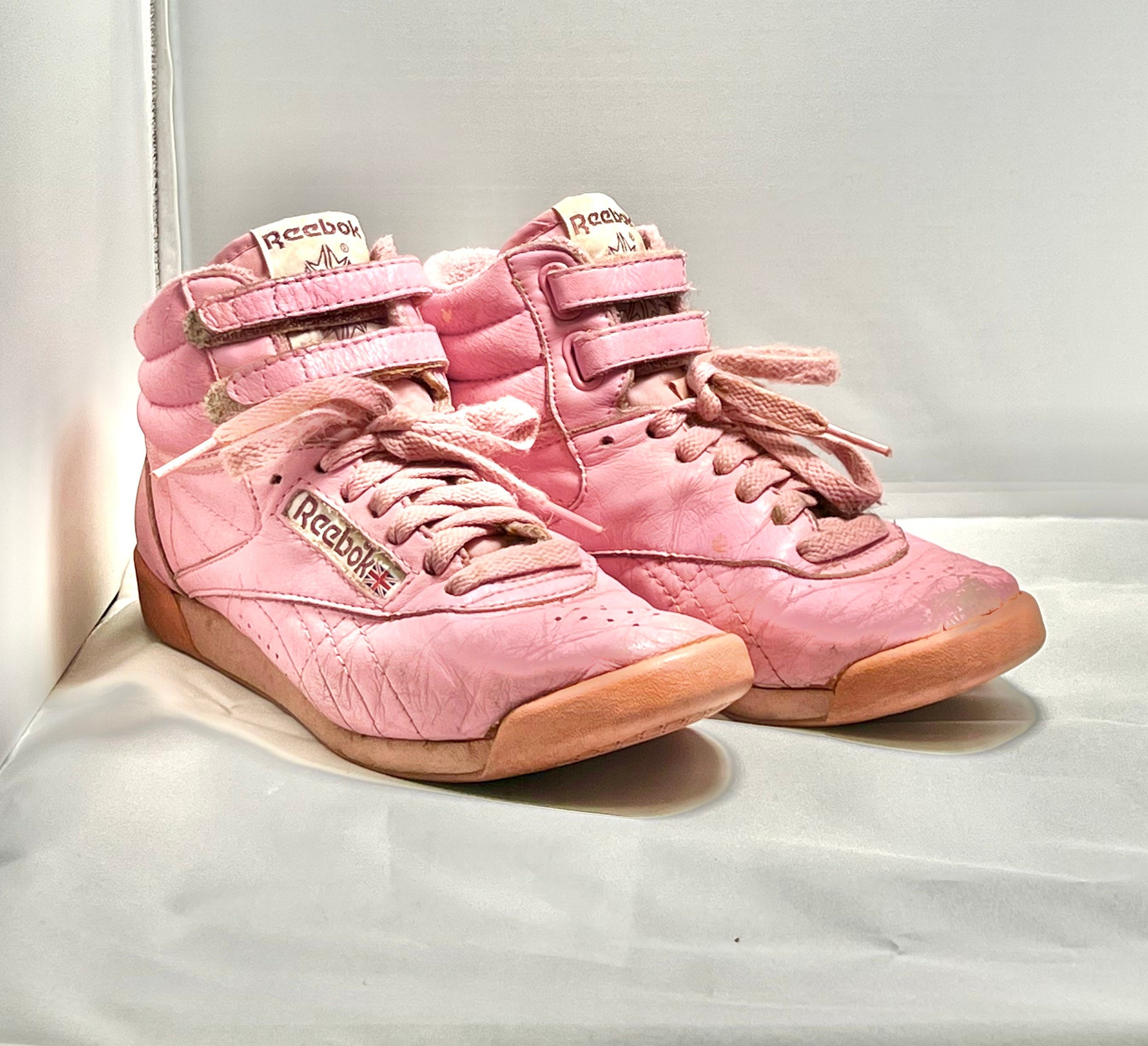 Vintage 1980s 90s Reebok High Tops Pink Classic US