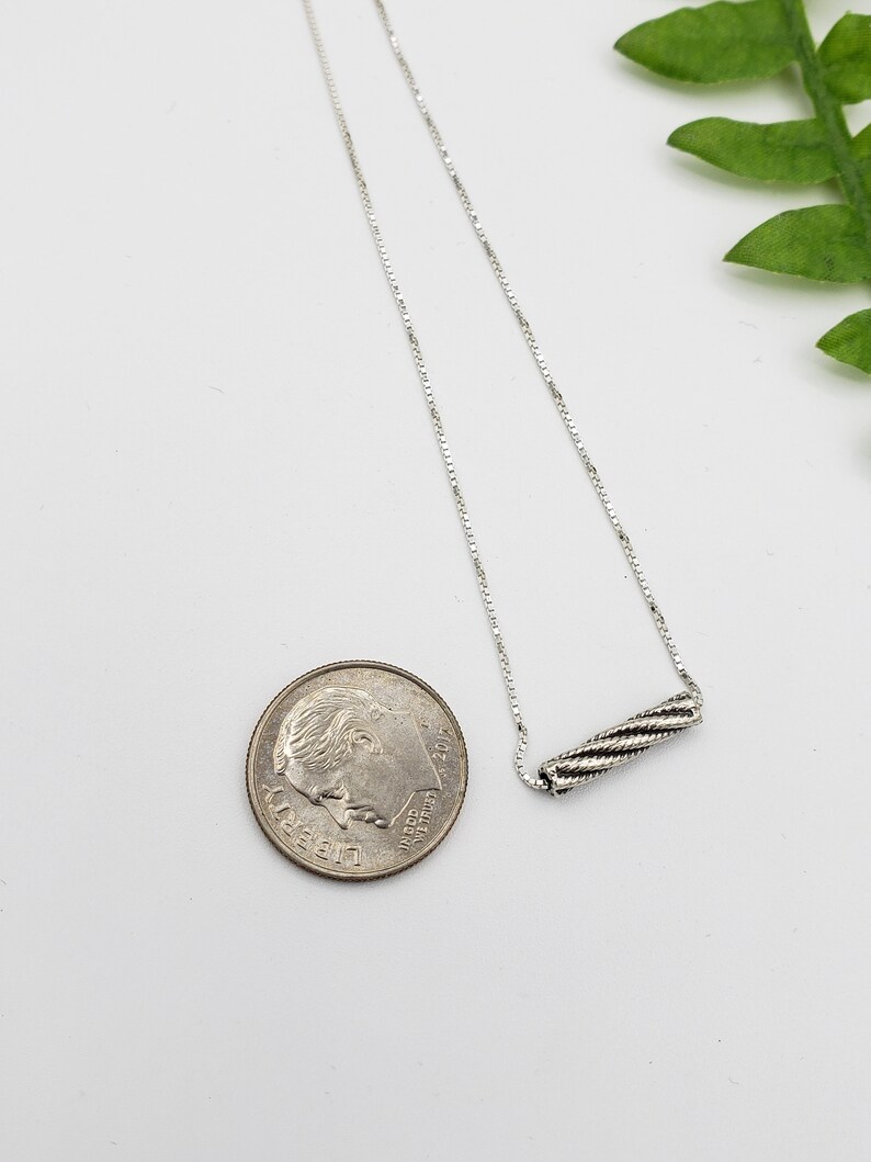 Small Slider Pendant Necklaces Sterling Silver Tubes White Howlite