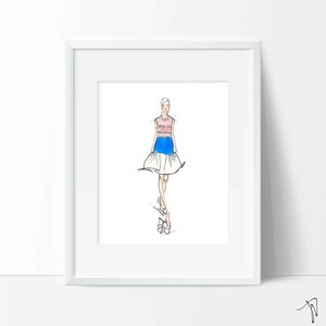 Delpozo - 002 Fashion Illustration PRINT 2 of 3 (8x10 inches), fashion wall art