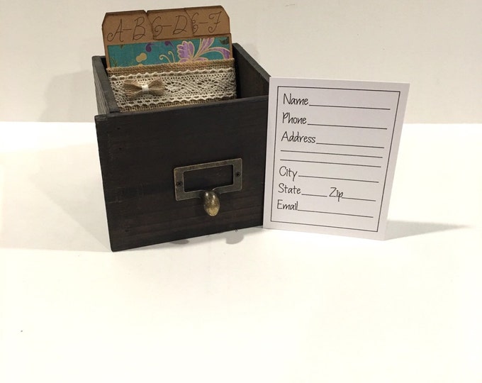Library Drawer Address File Box Etsy