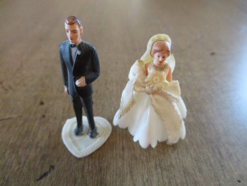 Miniature Bride And Groom Wedding Cake Topper Made In Hong Etsy