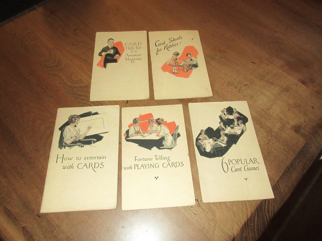 1921 Antique Vintage US Playing Card Books Priced Each Card Tricks