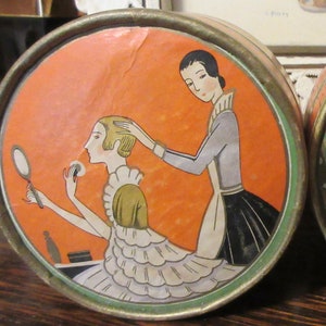 Three Flowers - Face Powder RICHARD HUDNUT lady woman Art Deco Naturelle New York - Paris - empty cardboard box paper not tin / metal