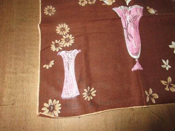 1950s Handkerchief Mary Lewis - signed artist han… - image 5