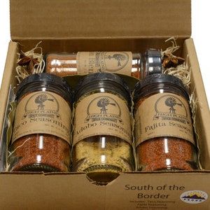 South of the Border ~ BBQ Rub and Baking Spices Gift Set of 4 ~ Gourmet Meat and Veggie Spice Blends & Rubs  ~ Handcrafted In Colorado