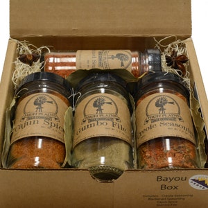 Bayou Box ~ BBQ Rub and Baking Spices Gift Set of 4 ~ Gourmet Meat and Veggie Spice Blends & Rubs  ~ Handcrafted In Colorado